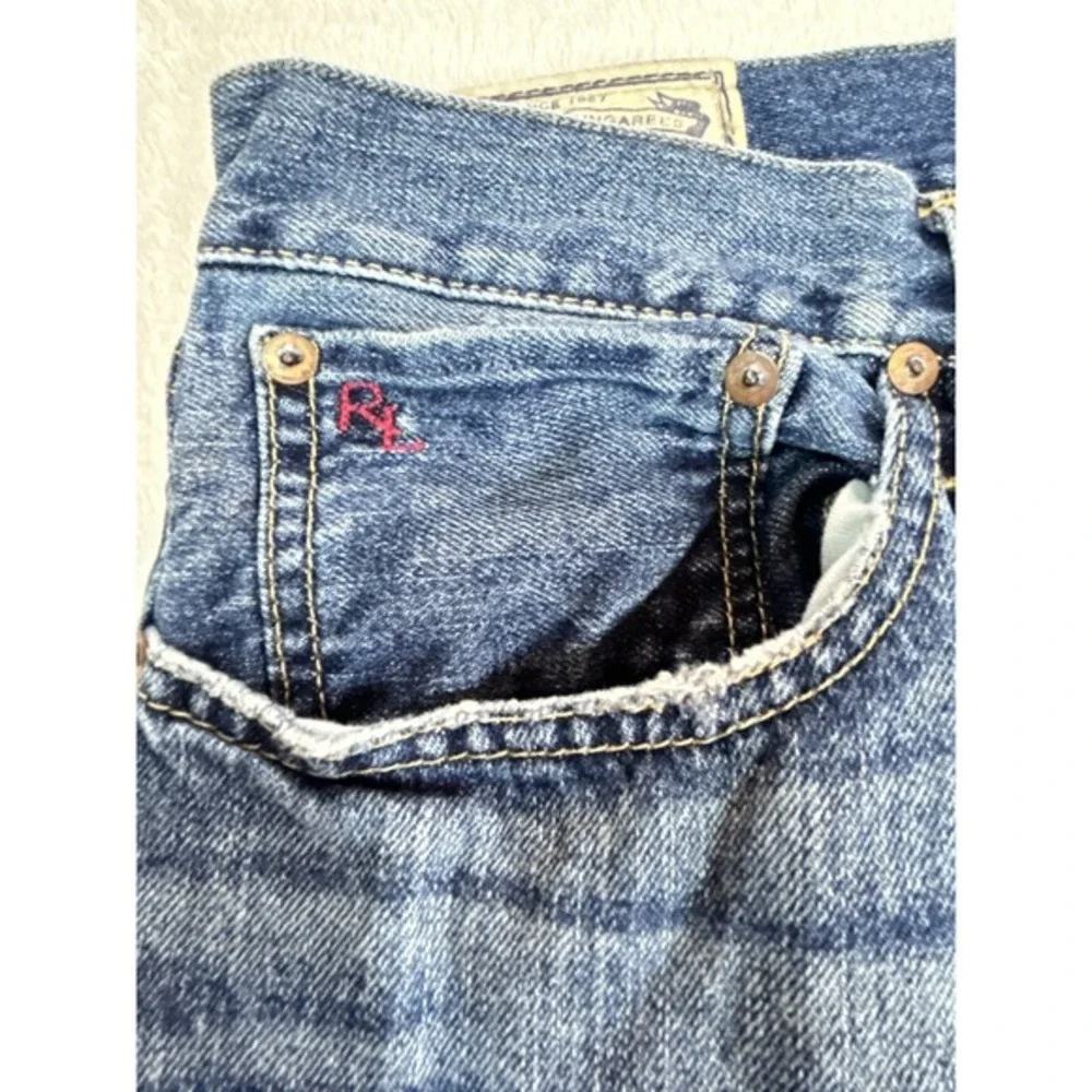Vtg polo ralph lauren authentic dungarees blue jeans‎ 36x30 Distressed Med Wash
